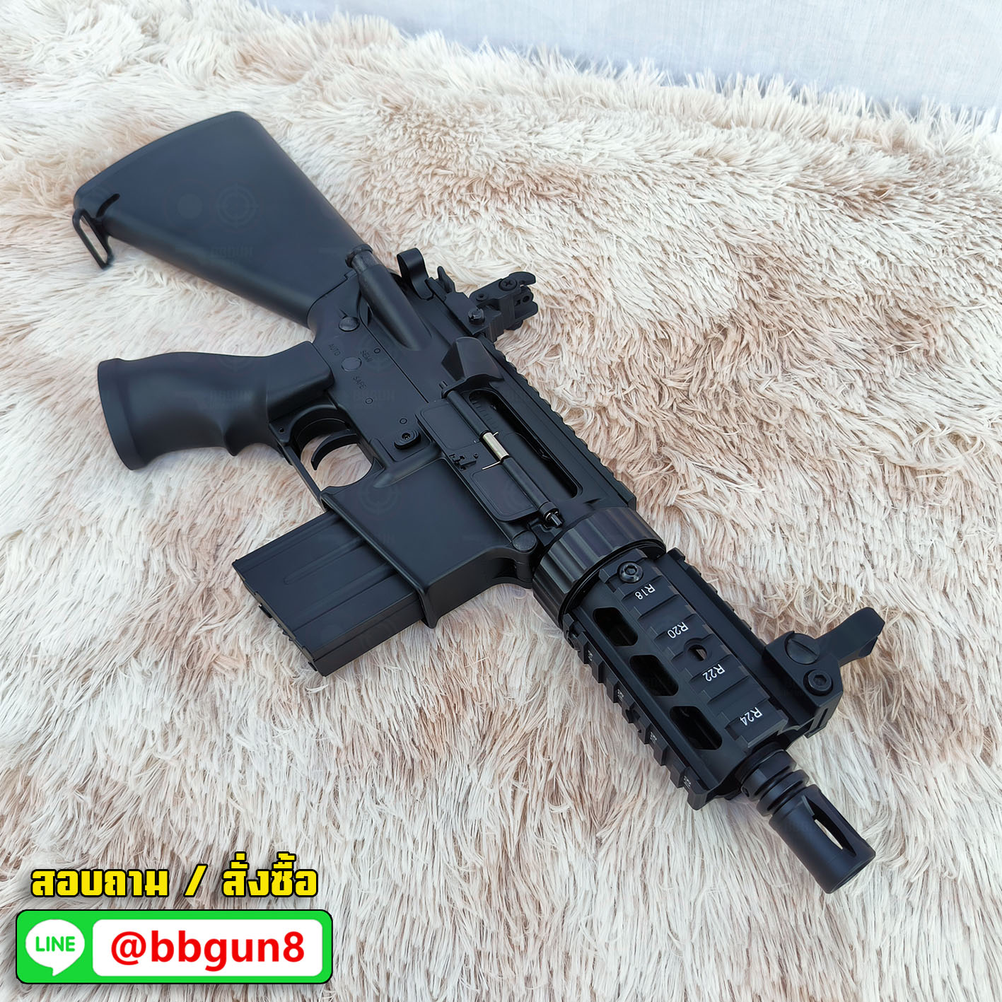 บีบีกันไฟฟ้า Golden Eagle F6625 M4 CQB Stuby Killer AEG BB GUN