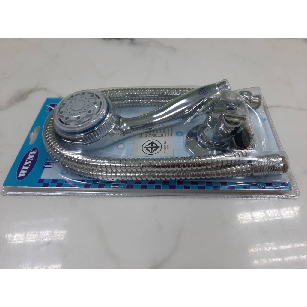 ฝักบัวอาบน้ำ WINNY(ราคารวมแวท) แรงดัน สแตนเลส 3 ระบบพร้อมสายอ่อนและที่แขวน