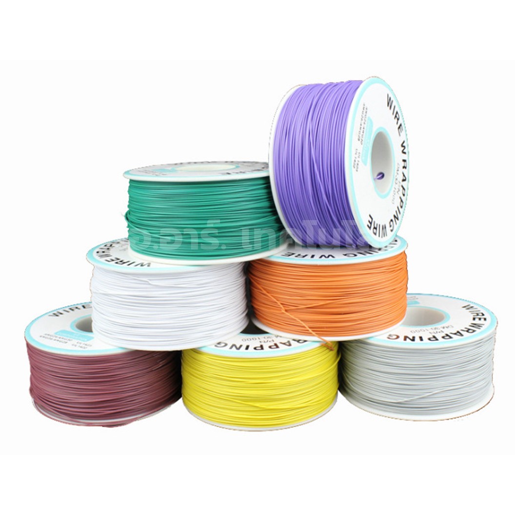 C30AWG สายไฟ สายเชื่อมต่อวงจร ความยาว 250เมตร ขนาด 30AWG Single Core Cable Wire Wrapping AWG30 สายจัมเปอร์ Jumper wire Conductor สายไฟเล็ก