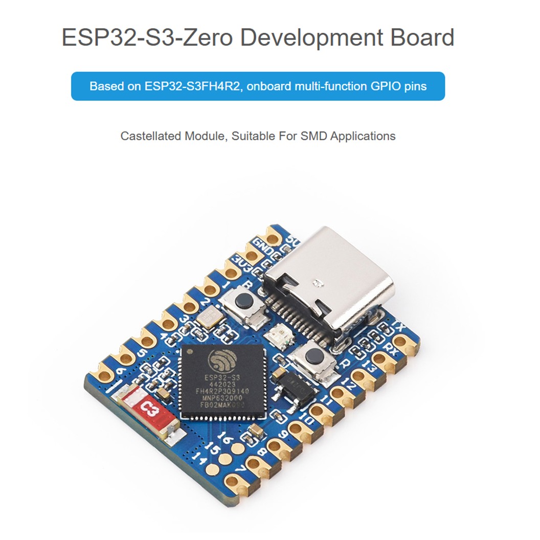 บอร์ด ESP32-S3-Zero ESP32-S3 แบบบัดกรีขา/ไม่บัดกรีขา Mini Development Board Dual-core processor 240MHz with Solder pin header/ without pin header Solderless