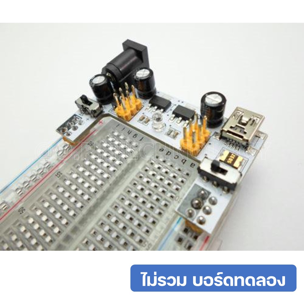 (1ชิ้น) NA039 โมดูลเพาเวอร์ซัพพลาย โมดูลจ่ายไฟ โมดูลแปลงไฟ สำหรับบอร์ดทดลอง โฟโต้บอร์ด XD-42 Bread Board Power Supply Module 5V 3.3V (Input voltage: DC jack 6.5-12VDC or USB power supply, Output voltage: 3.3V, 5V switchable 500mA)