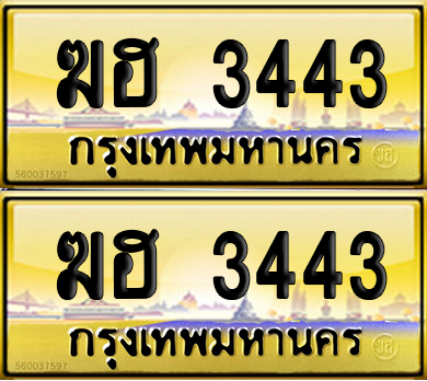ทะเบียน 3443 ป้ายประมูล - ฆฮ 3443 พร้อมส่งมอบ (เลขดี)