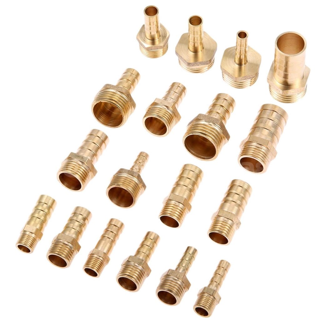 BT-PC หางปลาไหลทองเหลือง ตรง เกลียวนอก Male Straight Brass Hose Tail Air fitting ข้อต่อลมทองเหลือง Barb tails หางปลาไหลเกลียวนอกตรง หางหนู เกลียวตัวผู้