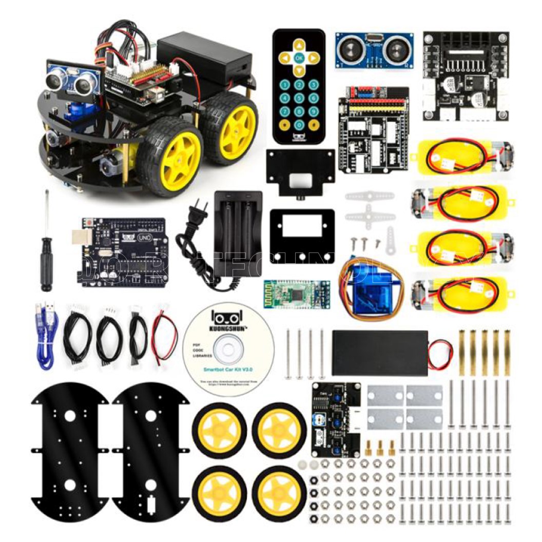 (1ชิ้น) AD118 ชุดส่งเสริมการเรียนรู้ Smart Robot Car Kit KUONGSHUN Arduino UNO ชุดประกอบรถ รถวิ่งตามเส้น รถหลบสิ่งกีดขวาง