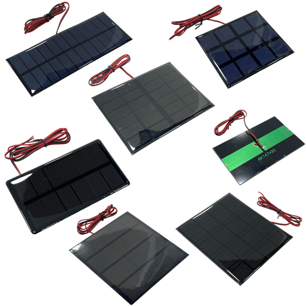 แผ่นโซล่าเซลล์ พร้อมสาย 3-10VDC สำหรับงานประดิษฐ์ ขนาดเล็ก Mini Solar cell with cable DIY kit แผงโซล่าเซลล์ พลังงานแสงอาทิตย์ การทดลอง Solarcell