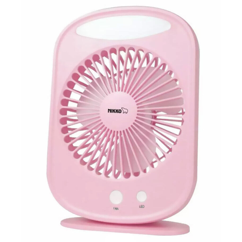 NIKKO พัดลมชาร์จไฟอเนกประสงค์ พกพาสะดวก พร้อมไฟ LED ปรับได้ 3 ระดับ รุ่น NKMF-L2895