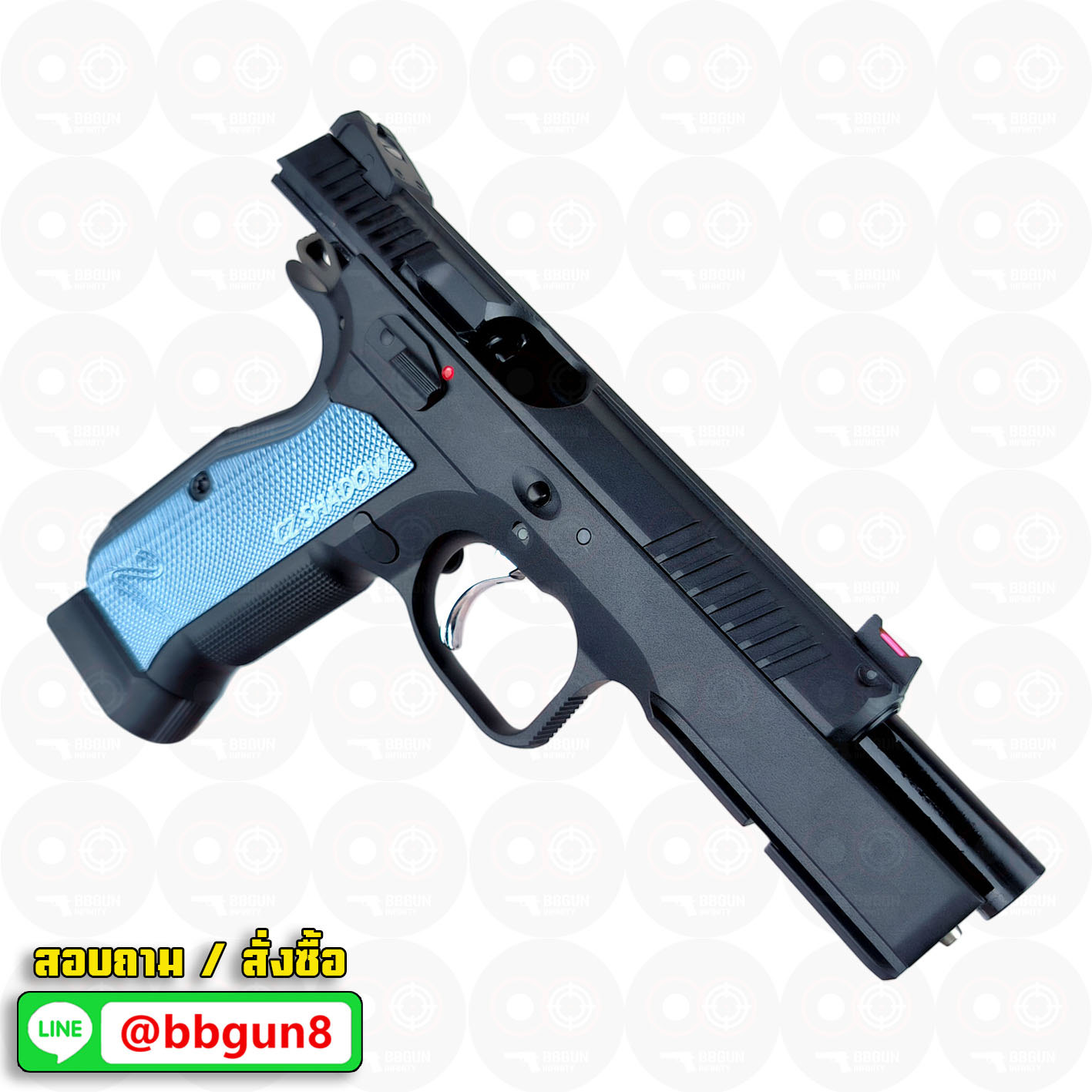 บีบีกันอัดแก๊ส KJ Works - CZ Shadow 2 ด้ามสีฟ้า (ได้ 2 แม็กกาซีน GAS/CO2) BB GUN