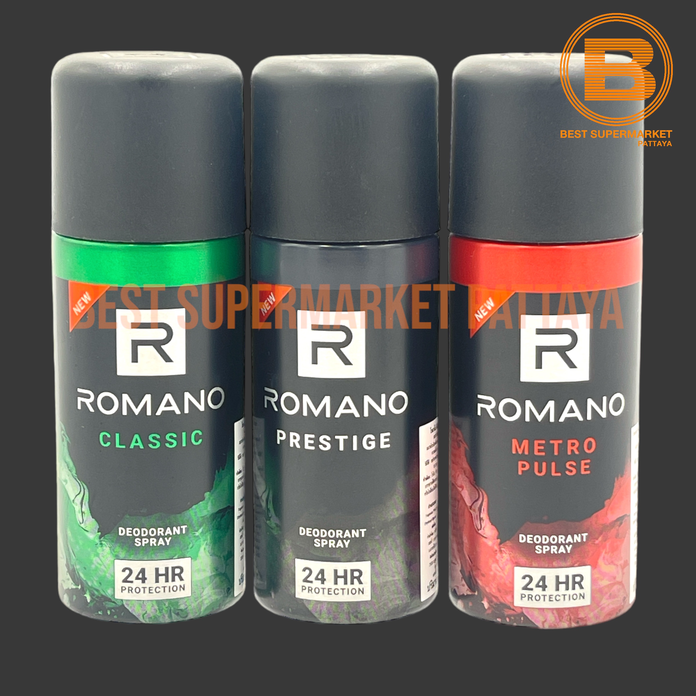 โรมาโน่ สเปรย์ระงับกลิ่นกาย 150 มล. Romano Deodorant Spray 150 ml.
