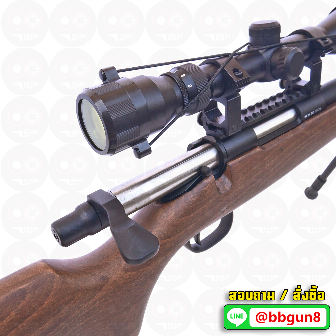 บีบีกันสไนเปอร์ไรเฟิล Double Bell 202 VSR-10 พันท้ายไม้แท้ Air Cocking - Real Wood BB GUN Sniper Rifle