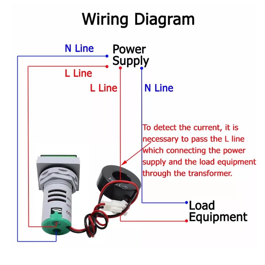 AD16-22FVA(AD101-22VAMS) โวลต์-แอมมิเตอร์ AC 50-500V 0-100A AC Digital Display Volt-Amp Meter AD101-22VAMS โวลต์มิเตอร์ แอมป์มิเตอร์ Voltmeter Ammeter Indicator สีแดง/สีเขียว/สีเหลือง/สีน้ำเงิน/สีขาว Red/Green/Yellow/Blue/White