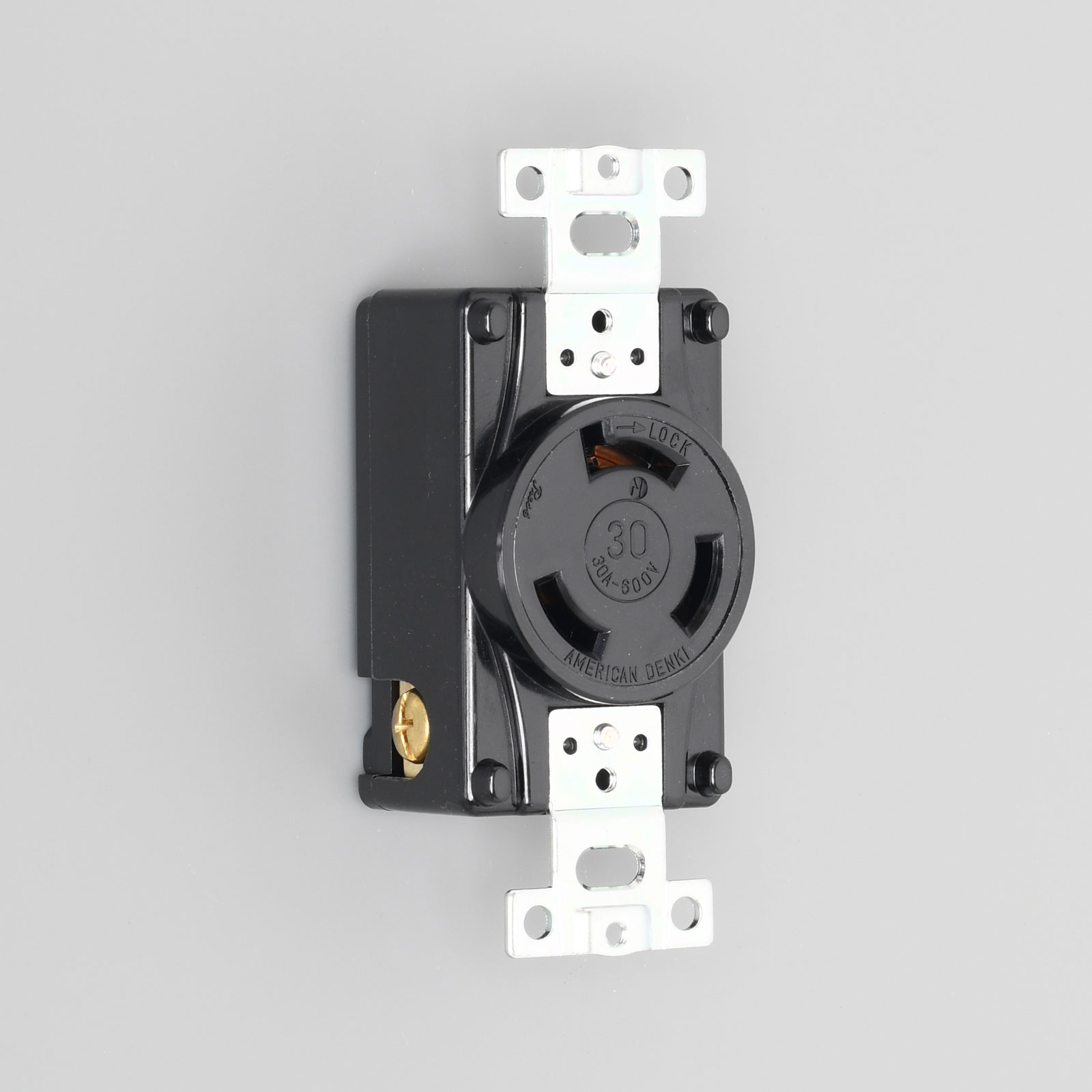 AMERICAN DENKI 3360 ปลั๊กตัวเมียฝังขาล็อก 3P(3P,3W ) 30A 600V