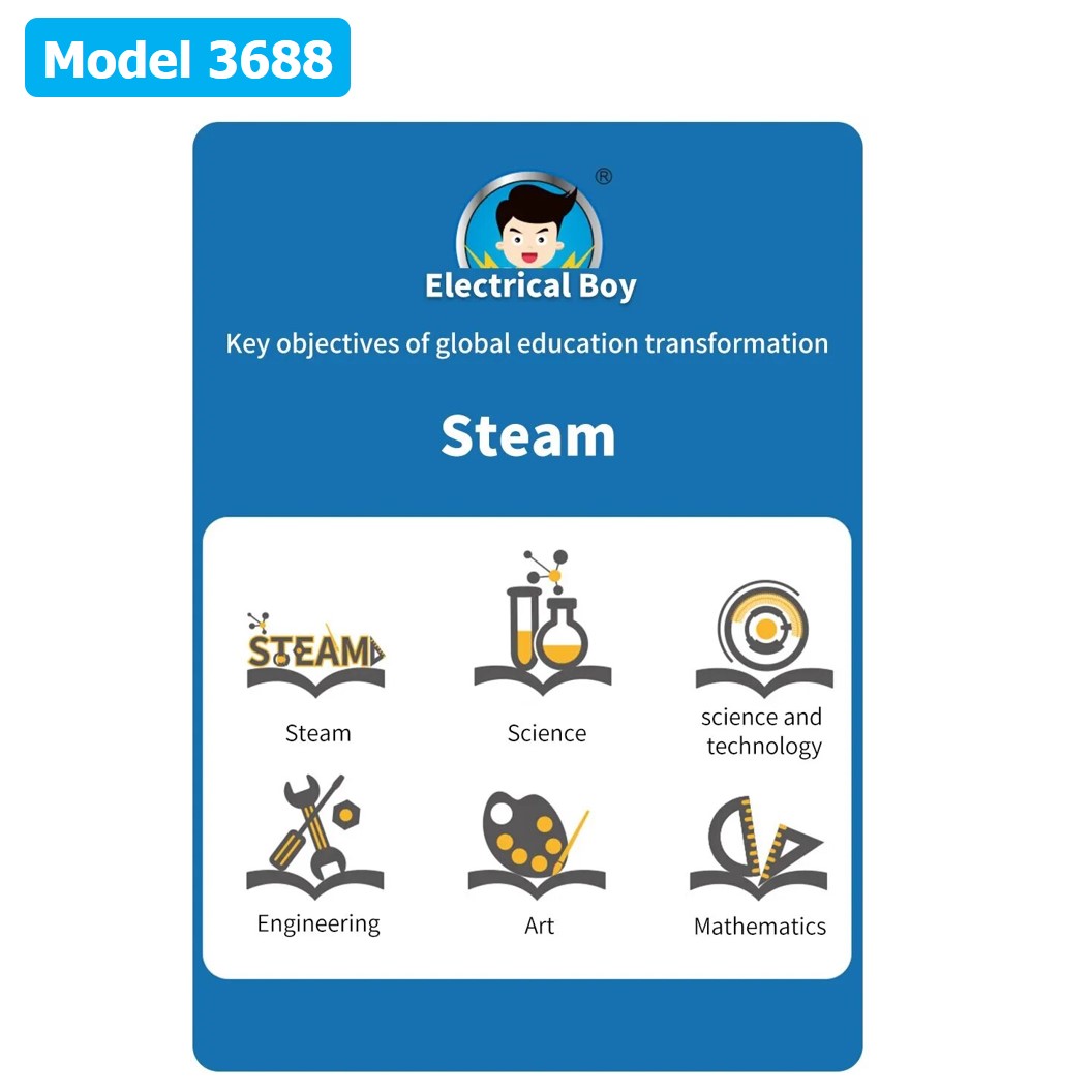 (Model 3688) ชุดเรียนรู้ วงจรไฟฟ้าเบื้องต้น 91pcs Electronic Building Blocks 3688 ชุดส่งเสริมการเรียนรู้ วงจรอิเล็กทรอนิกส์ Learning kit