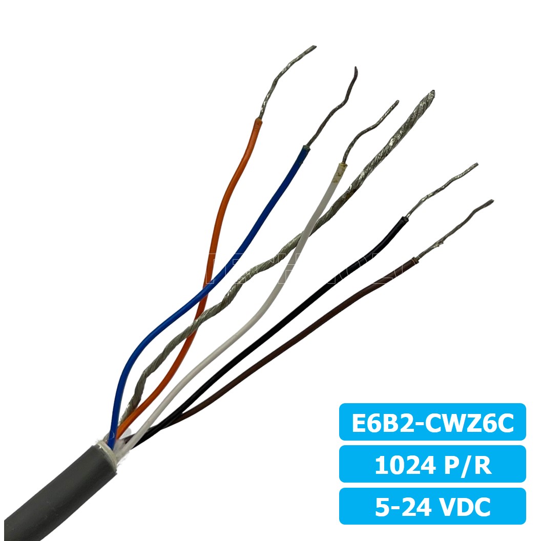 (1ชิ้น) E6B2-CWZ6C 1024P/R 5-24VDC โรตารี่เอ็นโค้ดเดอร์ ROTARY ENCODER (INCREMENTAL)