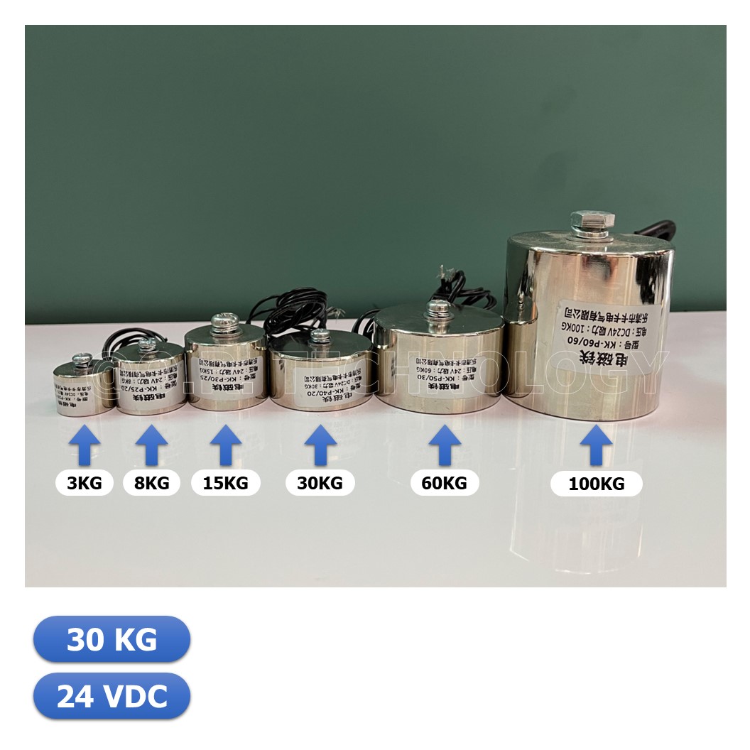 (1ชิ้น) NC475 แม่เหล็กไฟฟ้า โซลินอยด์ดูดโลหะ อิเล็กโตแมกเนท แม่เหล็กดูดไฟฟ้า P40/20 DC24V Solenoid Electric Sucker Electromagnet 30KG