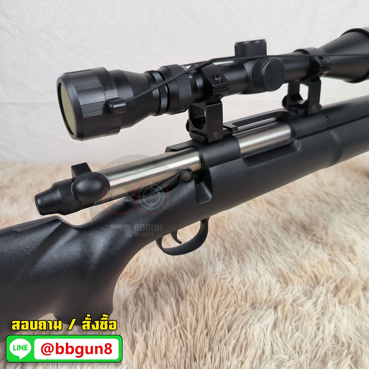 ปืนบีบีกันสไนเปอร์ A&K Remington 700 M24 สีดำ รุ่นอัพเกรด
