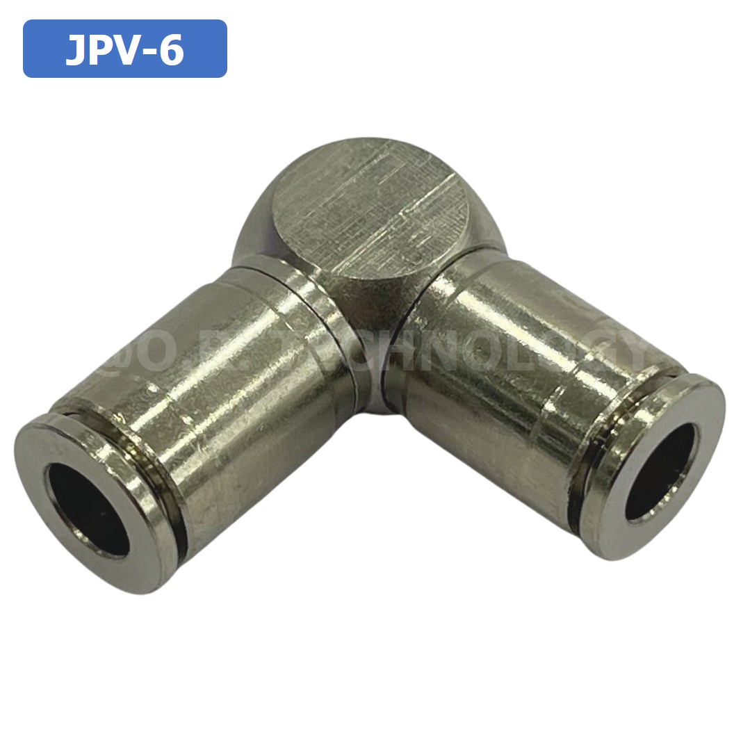 (1ชิ้น) JPV-6 ข้อต่อลม สแตนเลส 2ทาง งอ90 ตัวL STAINLESS 2 Way Elbow Air Connector JPV Pneumatic 2 Ways Fitting ข้อต่อลมสแตนเลส สำหรับ สายลม 6x4mm