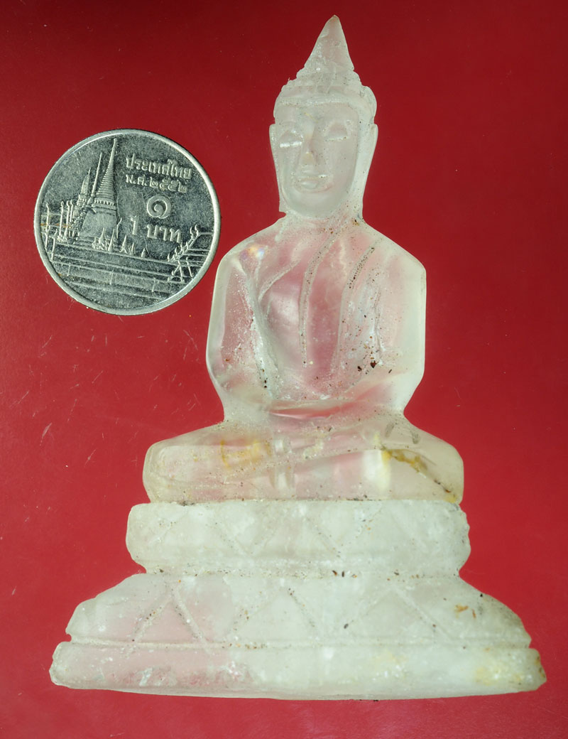 *30066 พระพุทธปางสมาธิ เนื้อหินแกะ เก่าพอมีอายุ 13