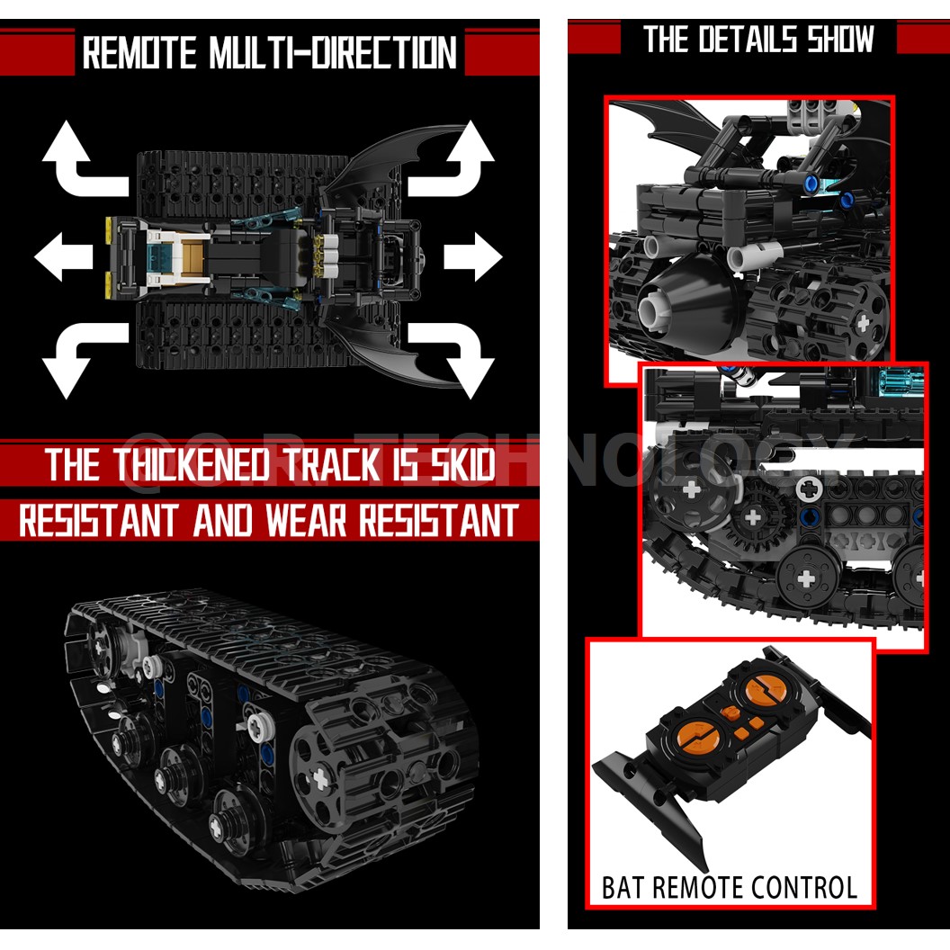 KEEYEE WORLD K96128 ชุดเรียนรู้ เสริมทักษะ Bat Mobile Tank ตัวต่อ STEAM Educational Programmable Robot Kit Building Block