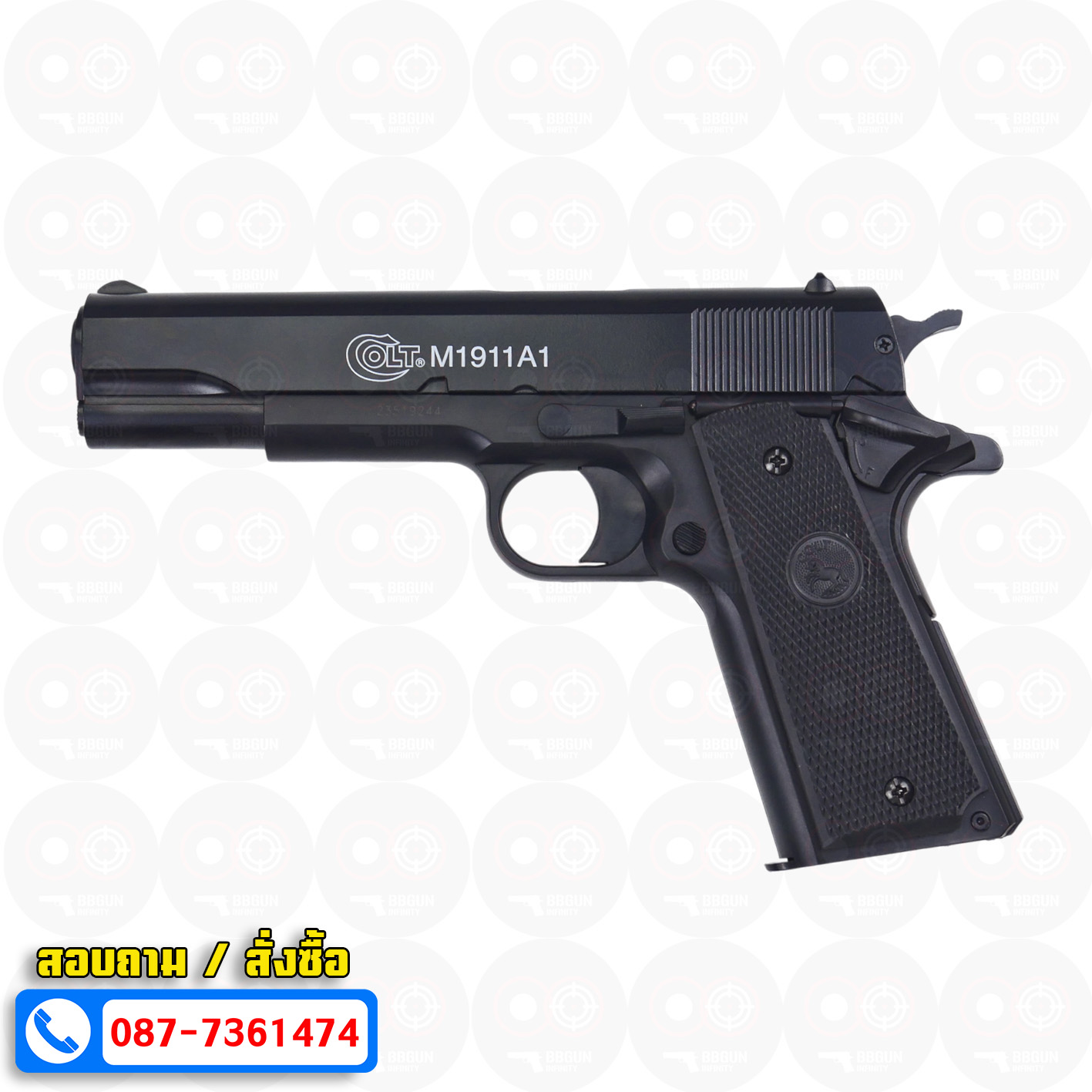ปืนอัดลมสปริงชักยิงไต้หวัน Cybergun Colt M1911 A1 Spring Action