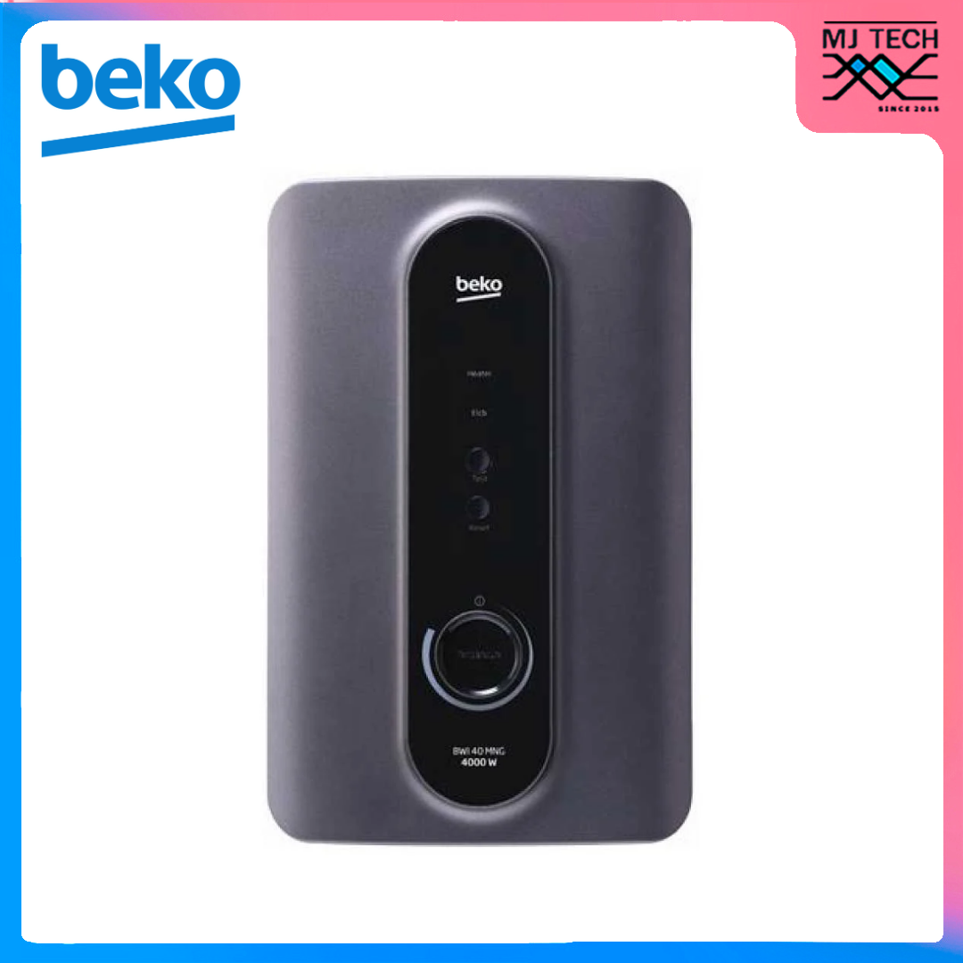 BEKO เครื่องทำน้ำอุ่น กำลังไฟ 4000 วัตต์ รุ่น BWI40MNG พร้อมราวสไลด์ สีดำ (New)