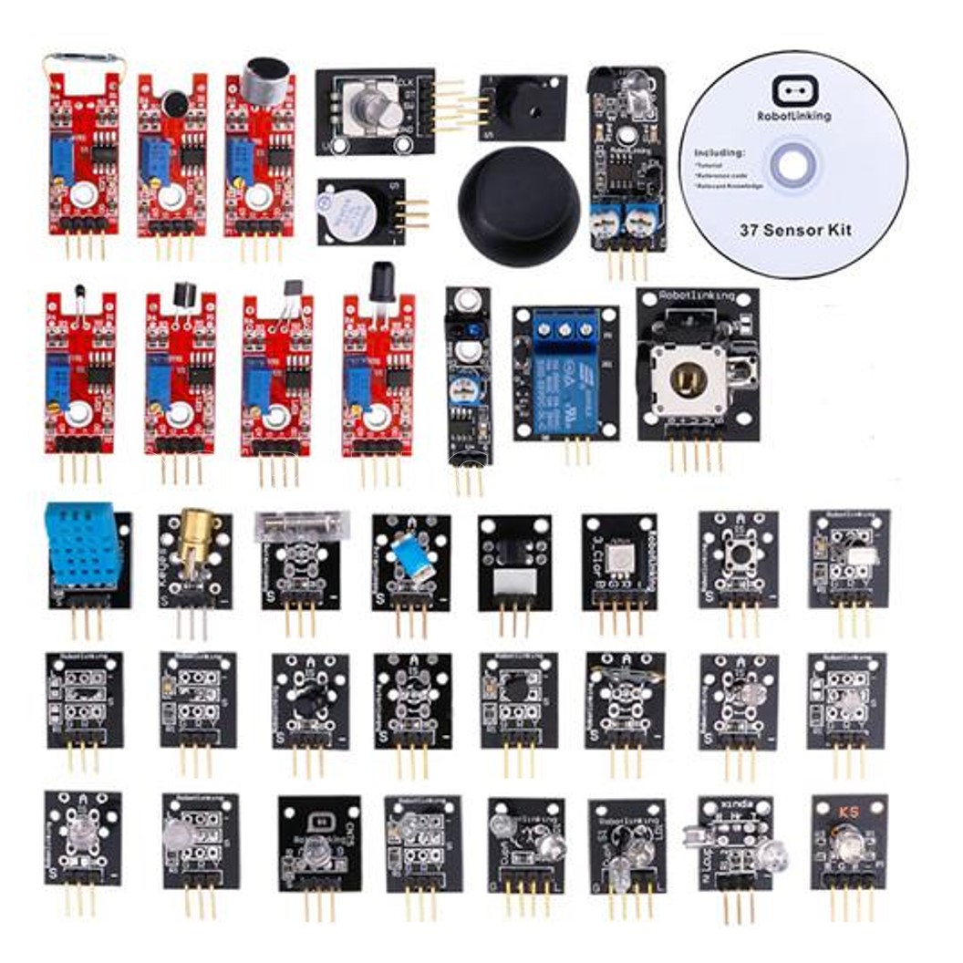 (1ชิ้น) AE002 ชุดเรียนรู้ ชุดเซนเซอร์ 37 ชนิด ชุดเริ่มต้นเรียนรู้ 37 Sensor module kit for Arduino Starter kit 37 in 1
