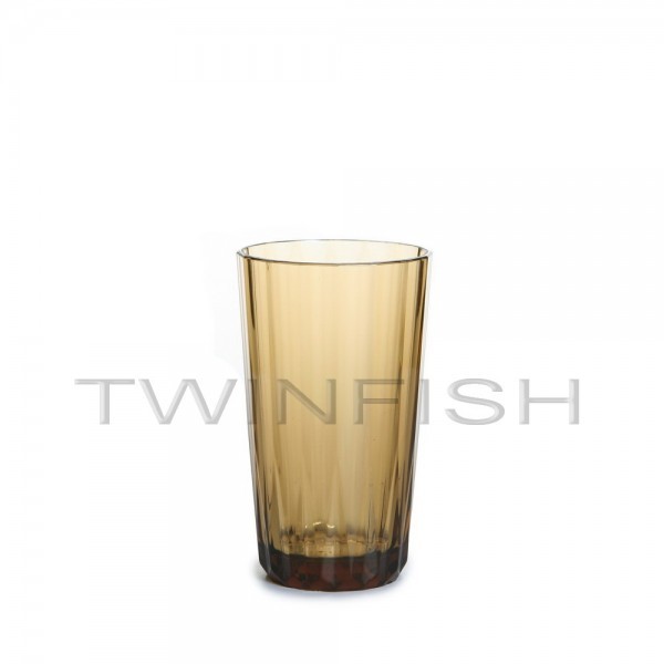 TCA-300 ถ้วยพลาสติกสีเหลืองอำพัน รูปแบบเหลี่ยมเพชร ความจุ 300 มล.