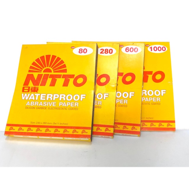 กระดาษทรายน้ำ NITTO #80 - #1000 ขายส่ง (แพคละ 60 แผ่น) กระดาษทราย (ราคารวมแวท) กระดาษทรายน้ำ กระดาษทรายขัดเหล็ก