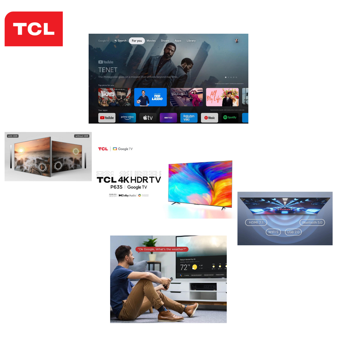 TCL 4K HDR GOOGLE TV 43 นิ้ว รุ่น 43P635 (รับประกัน 3 ปี)