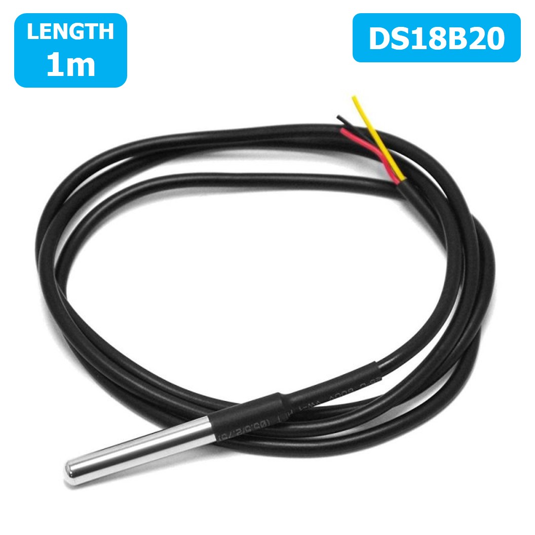 AB041 เซนเซอร์วัดอุณหภูมิ แบบกันน้ำ DS18B20 ยาว 1m IP67 Waterproof Digital Thermal Probe Temperature Sensor (-55°C to 125°C)