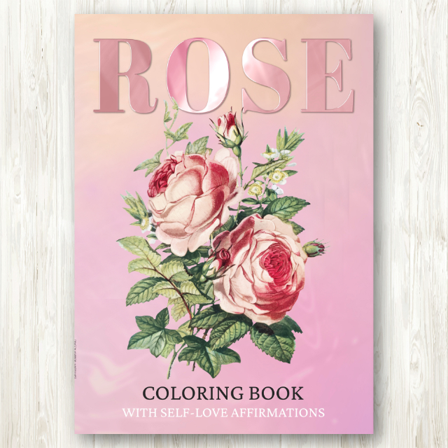สมุดระบายสีดอกกุหลาบ (Rose Coloring Book) พร้อมคำคมสร้างแรงบันดาลใจ