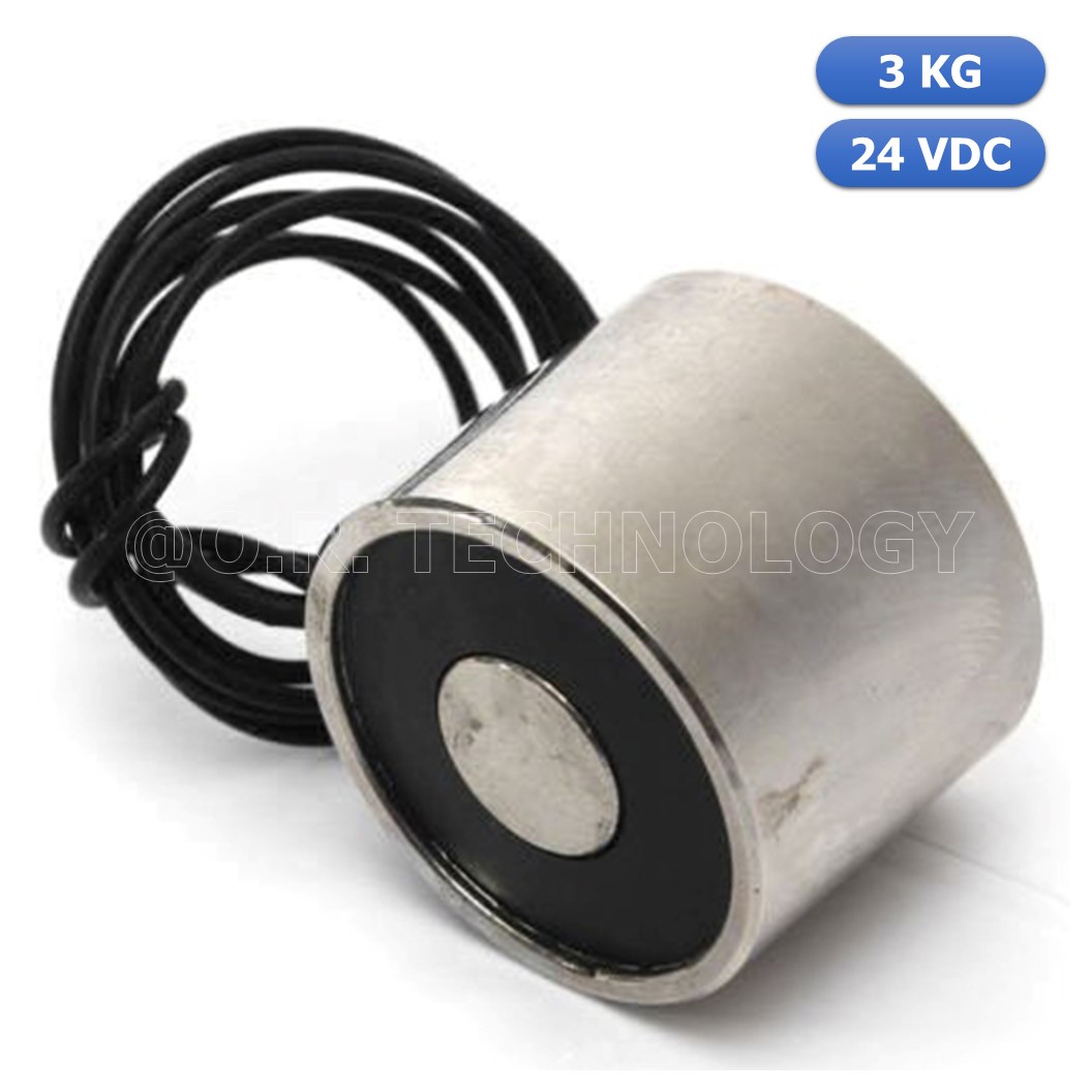 (1ชิ้น) NC472 แม่เหล็กไฟฟ้า โซลินอยด์ดูดโลหะ อิเล็กโตแมกเนท แม่เหล็กดูดไฟฟ้า P20/15 DC24V Solenoid Electric Sucker Electromagnet 3KG
