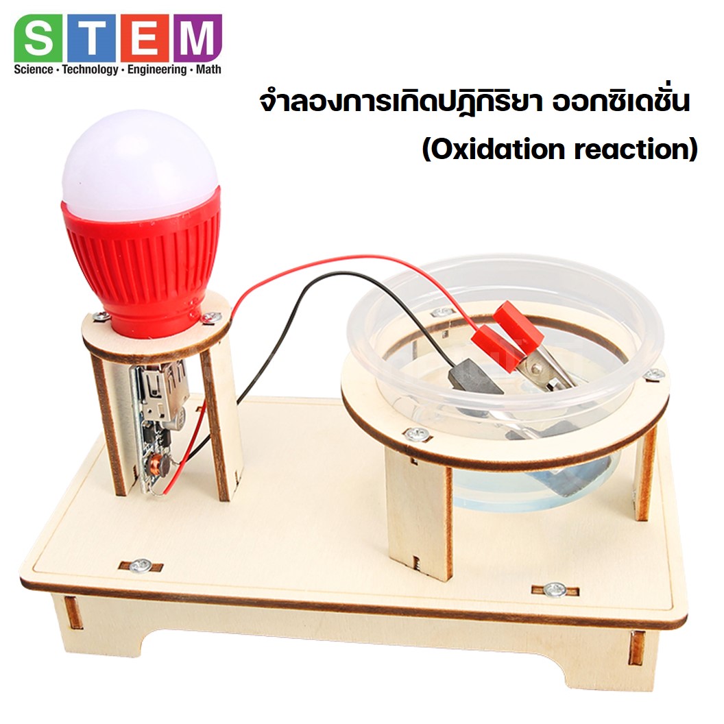 T-M231 ชุดประกอบไม้ ระบบพลังงานน้ำเกลือ Salt Water Generator Wooden Kit STEM Education ของเล่นเสริมทักษะ เสริมพัฒนาการ การเกิดออกซิเดชั่น Oxidation Reaction