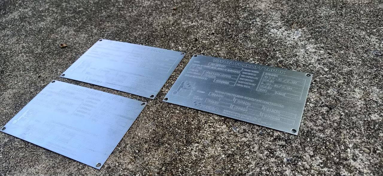 ป้ายเลเซอร์มาร์คเนมเพลต ป้ายติดเครื่องจักร