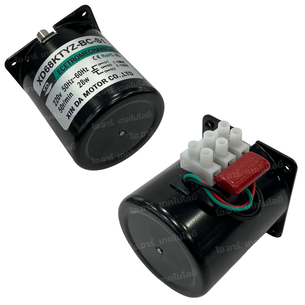 XD68KTYZ 2.5-110RPM AC 220V ซิงโครนัสมอเตอร์ 28W Synchronous Motor AC แกน D 8mm 68KTYZ Gear Reduction มอเตอร์แม่เหล็กไฟฟ้าถาวร Permanent Magnet Motor มอเตอร์รอบช้า รอบต่ำ