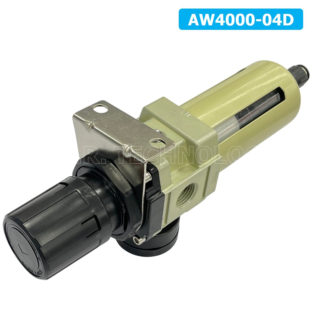 (1ชิ้น) AW4000-04D ชุดกรองลมปรับแรงดัน Auto Drain ระบายลมออก แบบอัตโนมัติ Air Filter Regulator AW Pneumatic TIANYU ชุดกรองลม + ตัวปรับลม