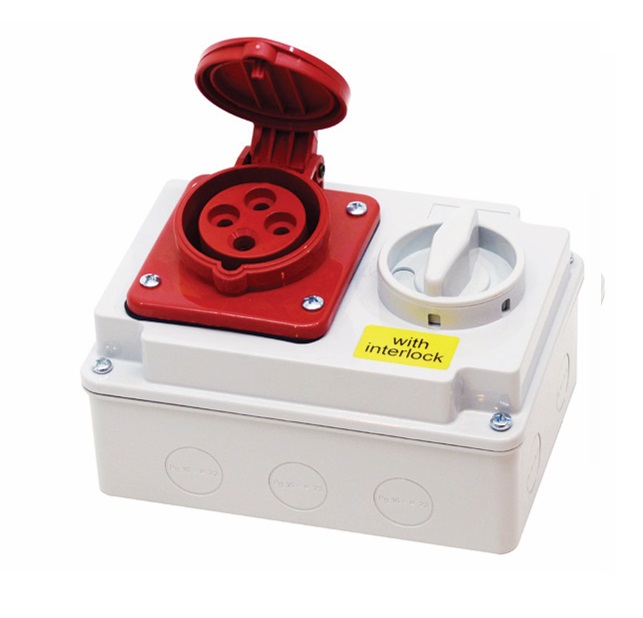 "DAKO"HTPZ314 ปลั๊กตัวเมียติดลอย+สวิทช์อินเตอร์ล็อก 3P+E 16A 400V IP44 SWITCHED & INTERLOCKED SOCKETS