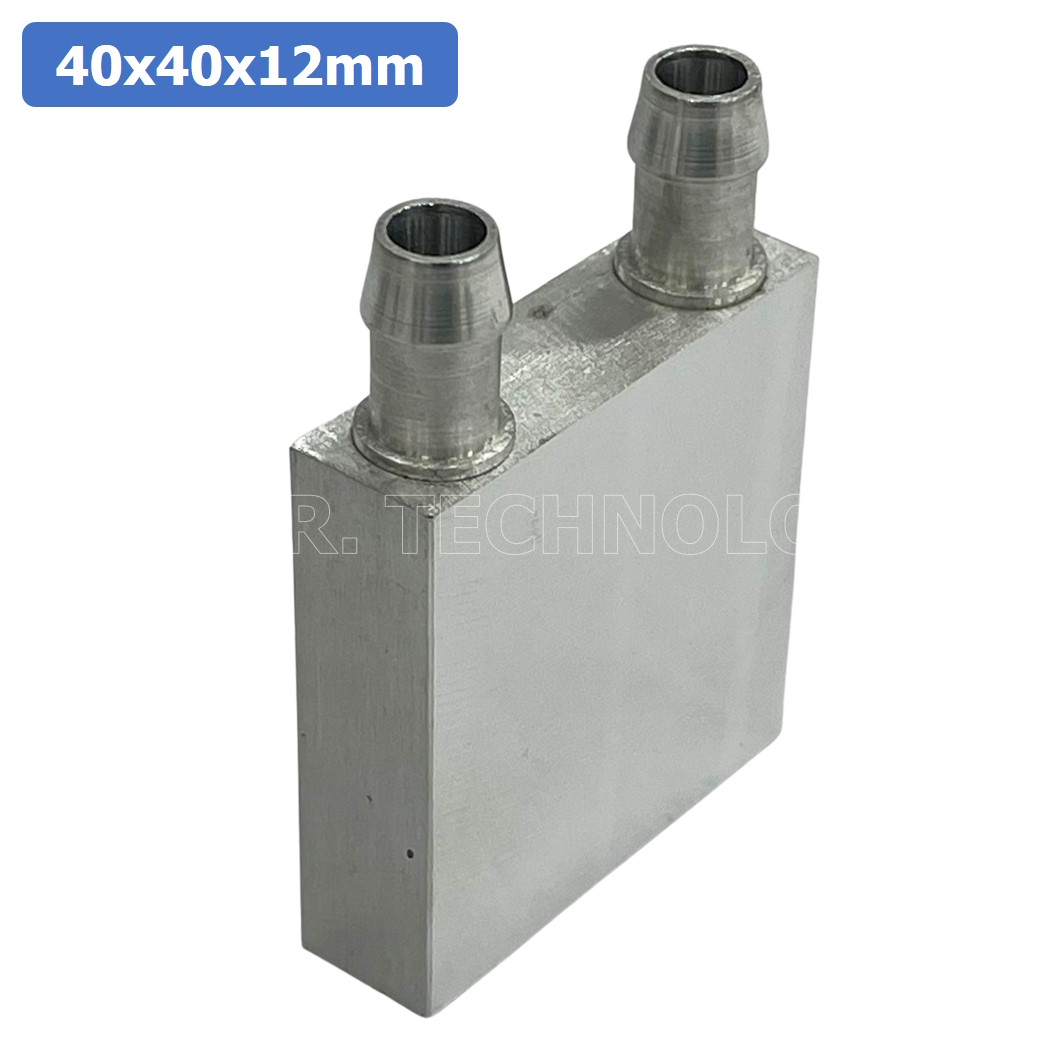 (1ชิ้น) NA561 บล็อกน้ำระบายความร้อน ขนาด 40x40x12mm บล็อกน้ำ อลูมิเนียมบล็อก Water Cooling Head Water Cooling Plate Aluminium block 40*40*12mm แผ่นร้อนเย็น