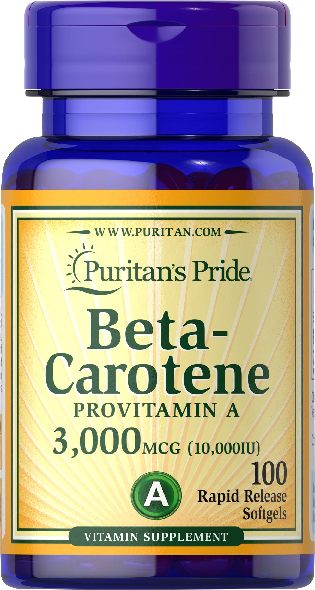 Puritan's pride beta carotene 10000 IU (3000 mcg) เบต้า แคโรทีน บำรุงสายตา บำรุงผิวพรรณ จากอเมริกาค่ะ