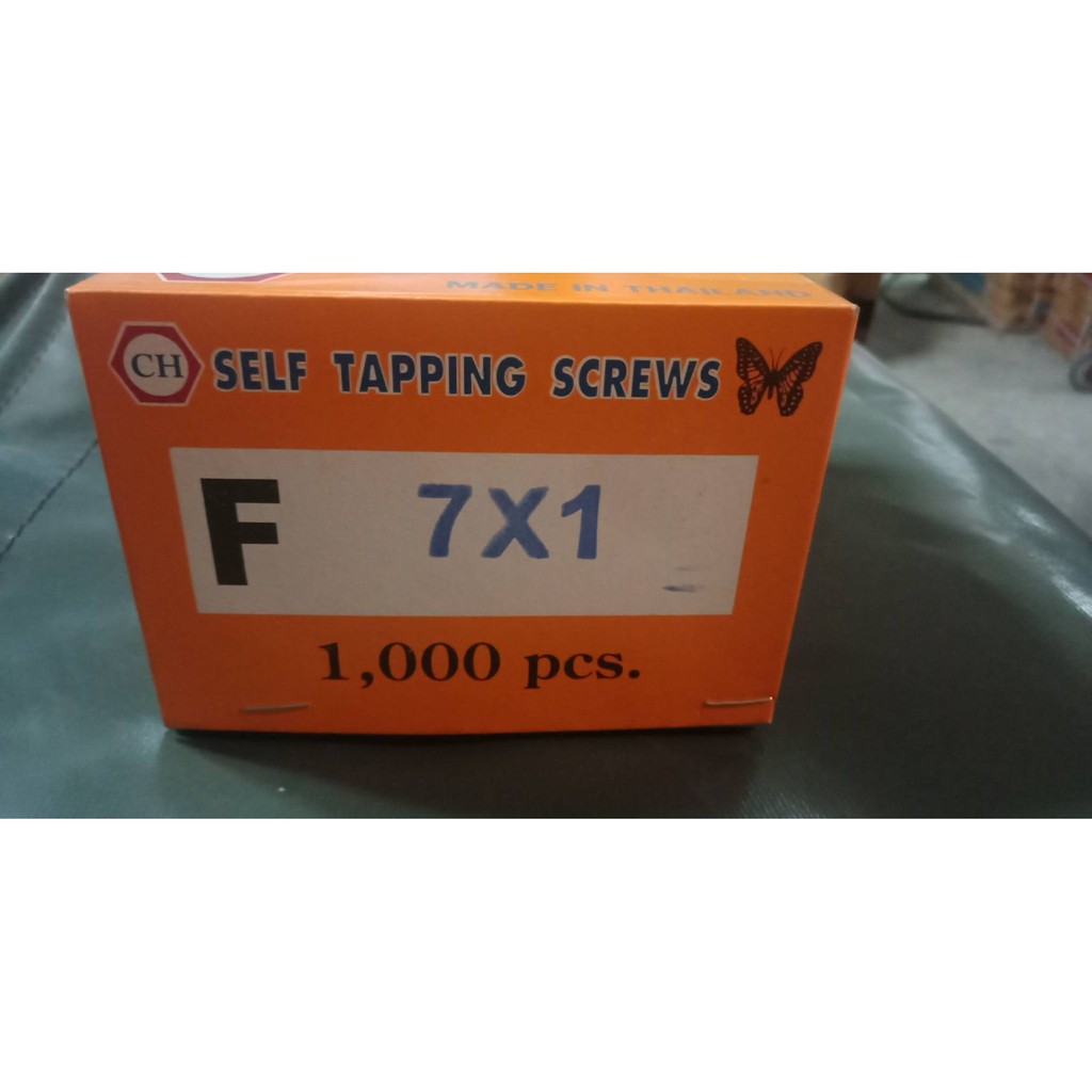 สกรูเกลียวปล่อย หัว F ขนาด #7 x 1 นิ้ว 1,000 ตัว/กล่อง น็อตเกลียวปล่อย หัวเตเปอร์แฉก