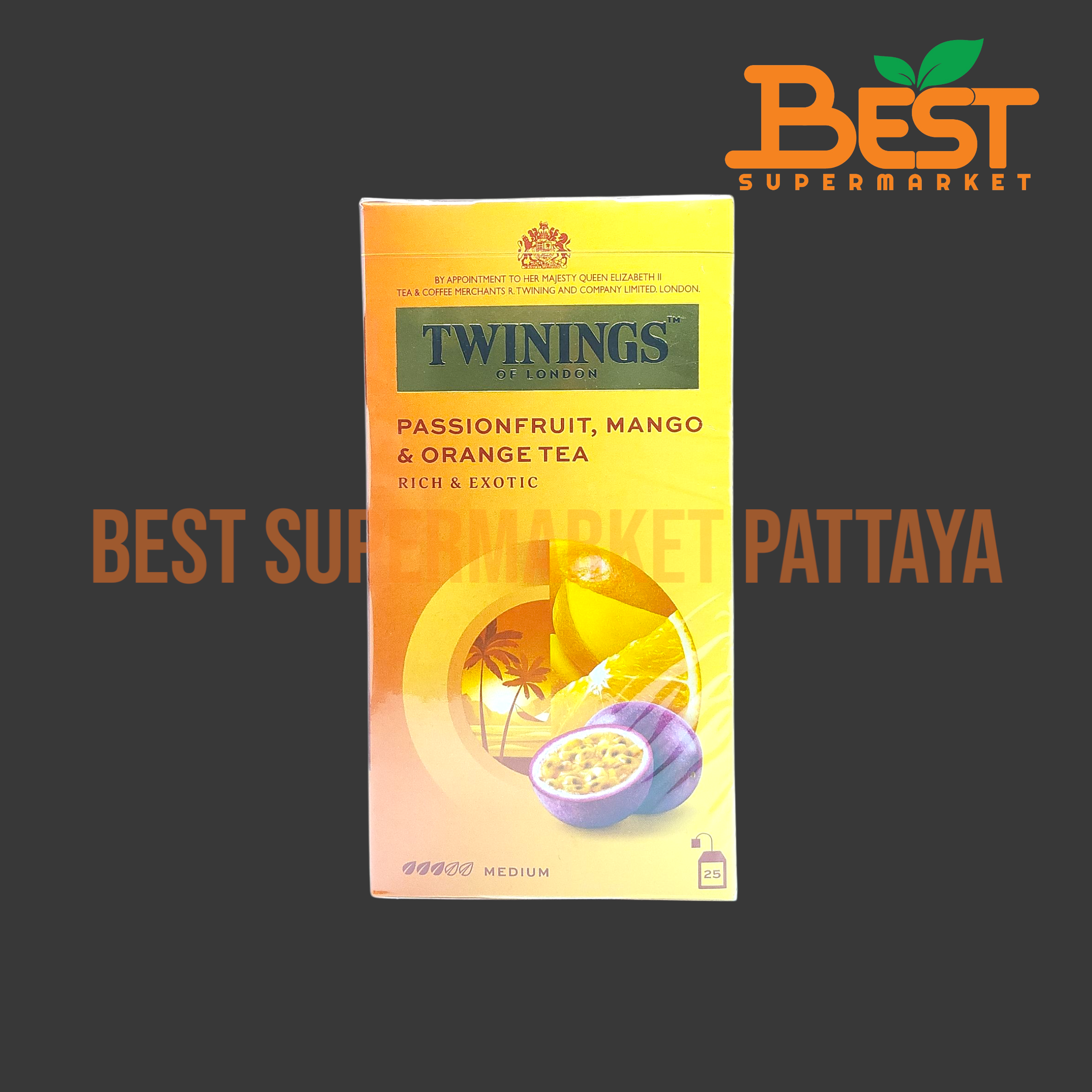 ทไวนิงส์ แพชชั่นฟรุต แมงโก้ แอนด์ ออเร้นจ์ 2 กรัม x 25 ซอง. TWININGS Of London.Passionfruit,Mango & Orange Tea Rich & Exotic .2 g. x 25 sachets.