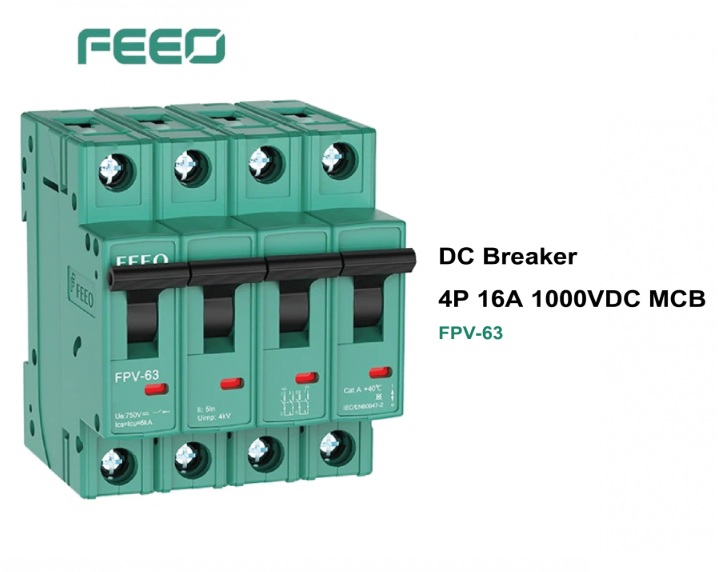 FPV-63 DC Breaker 4P 16A 1000VDC MCB (FPV-63)"FEEO"