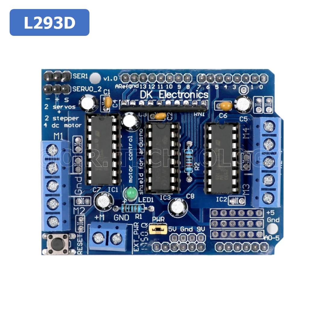 (1ชิ้น) AA031 โมดูลขับมอเตอร์ 4 ช่อง ไดรฟ์มอเตอร์ L293D Motor Driver Board 4.5-16VDC 0.6A 4 Channel