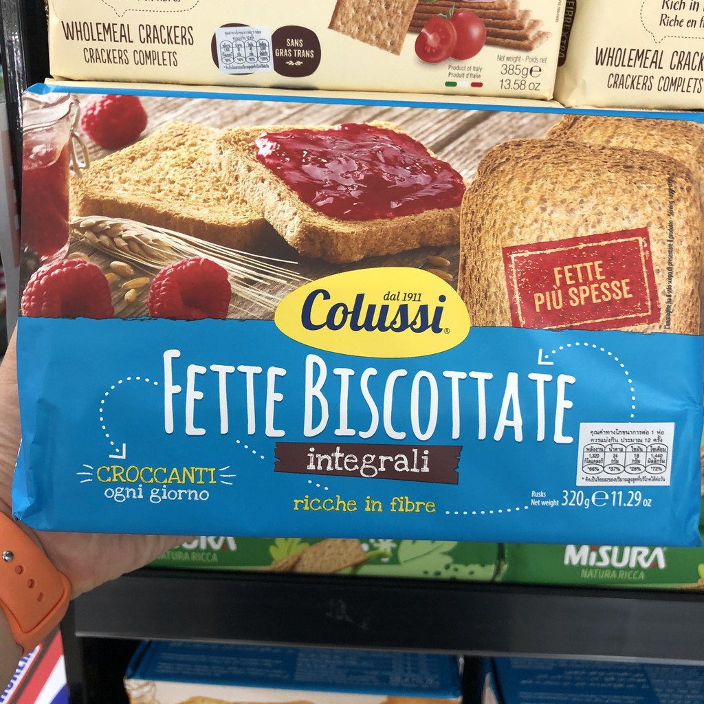 โคลุสซี่ ขนมปังกรอบ ชนิดแผ่น 320 กรัม Colussi Biscottate 320 g.