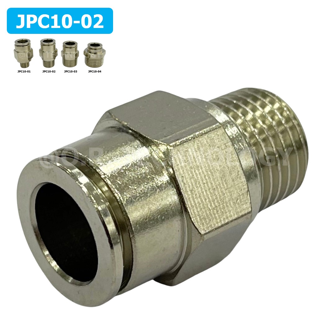 (1ชิ้น) JPC10-02 ข้อต่อลมสแตนเลสเกลียวนอก ข้อต่อลมเกลียวนอก ข้อต่อลม สแตนเลส STAINLESS Male Thread Straight Quick Connector Fitting