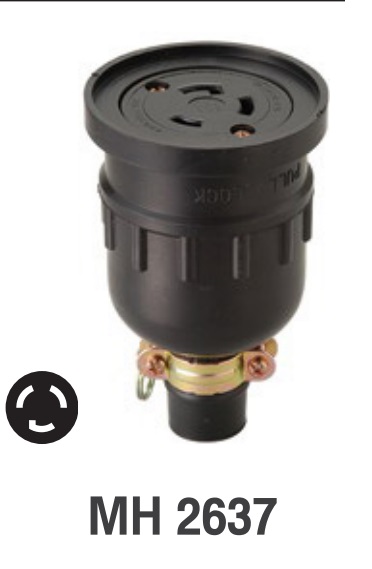 Meikosha MH2636 เต้ารับต่อลอย 2P+E 30A 250V