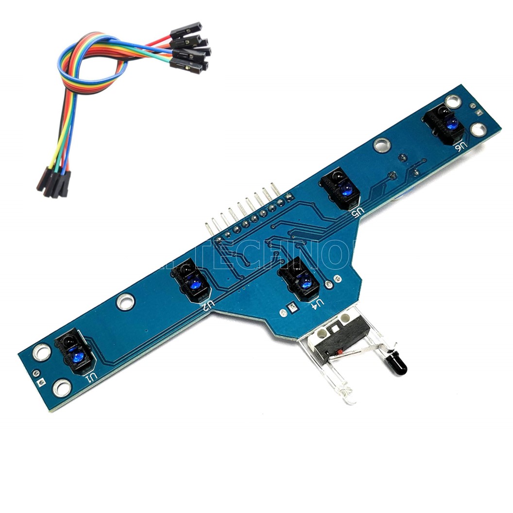 (1ชิ้น) NB021 โมดูล แทรคเส้นสีดำ 5 เซนเซอร์ Five Channel tracing module tracing sensor Line sensor module