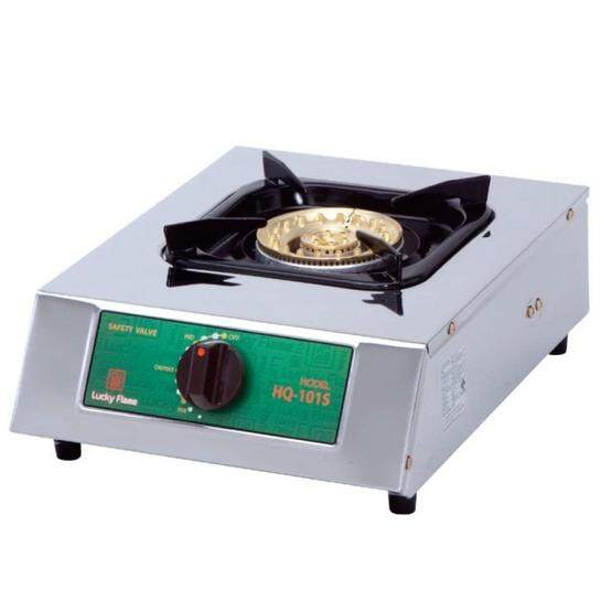 LUCKY FLAME เตาแก๊สตั้งโต๊ะ 1 หัว หัวเตาทองเหลือง สแตนเลสทั้งตัว รุ่น HQ-101S