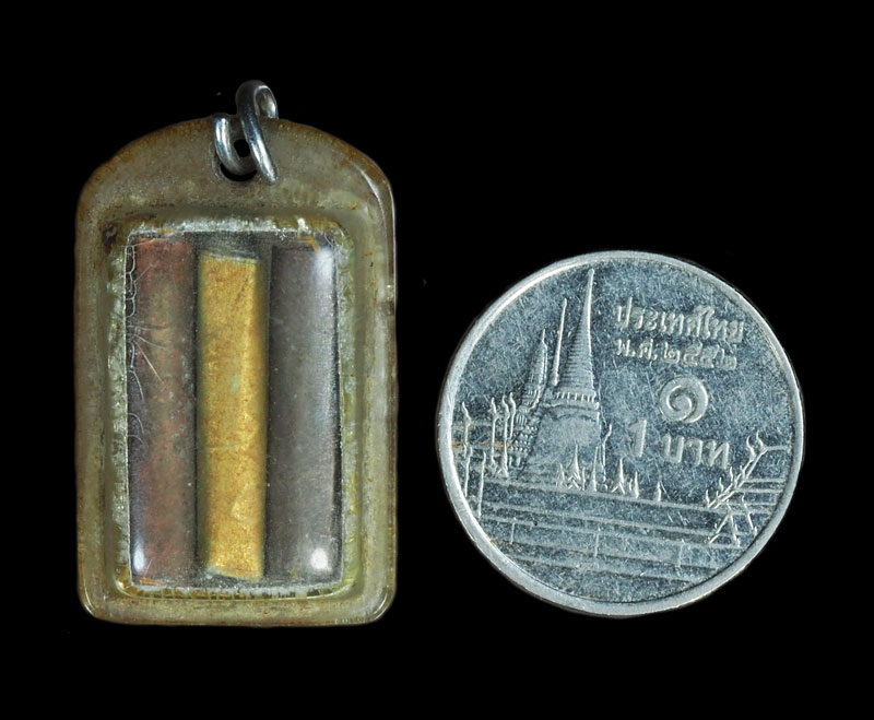 *30635 ตะกรุดสามกษัตริย์ เลี่ยมพลาสติกเก่า ไม่ทราบที่ 12