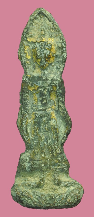 *38026 พระเชียงแสน พิมพ์เปิดโลก เชียงราย เนื้่อชินตะกั่วสนิมแดง ดูง่าย 13