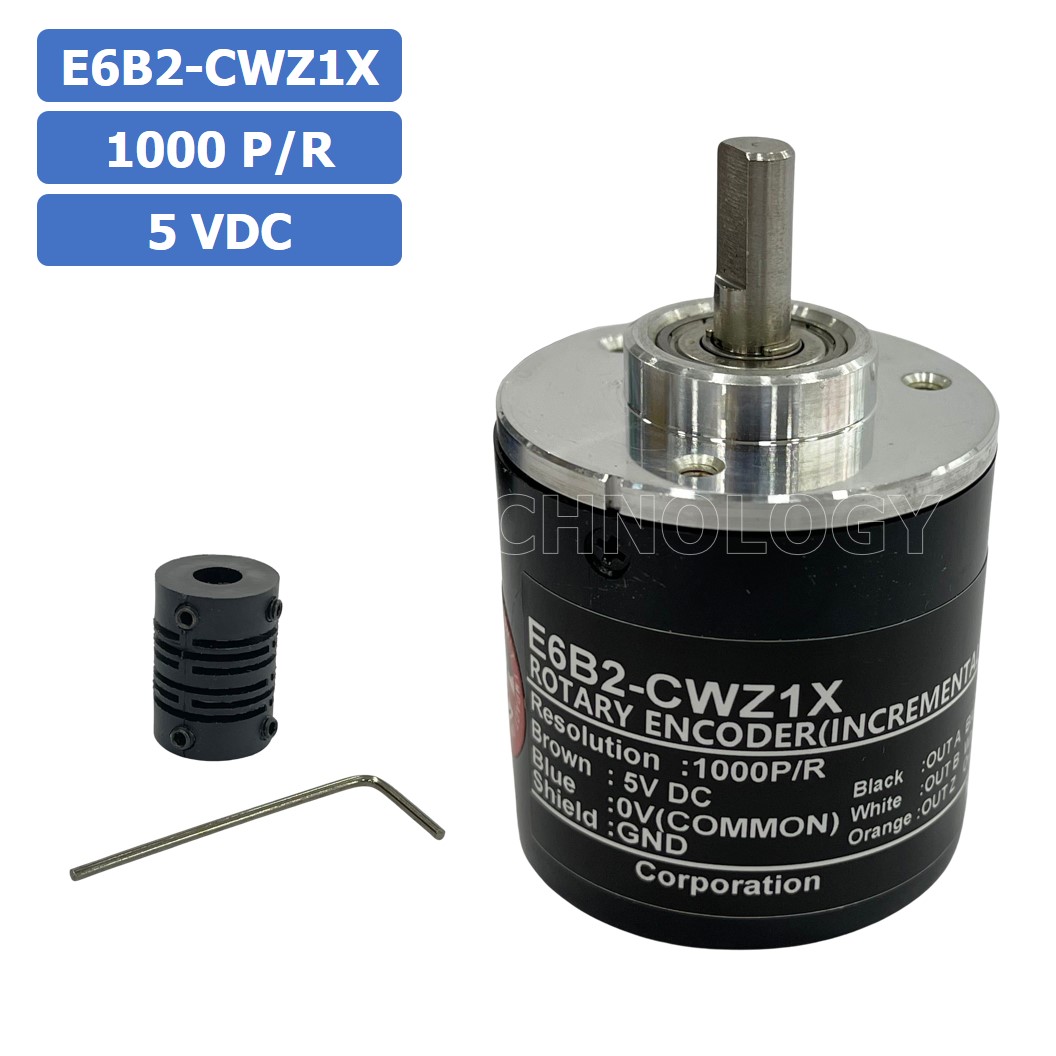 (1ชิ้น) E6B2-CWZ1X 1000P/R 5VDC โรตารี่เอ็นโค้ดเดอร์ ROTARY ENCODER INCREMENTAL
